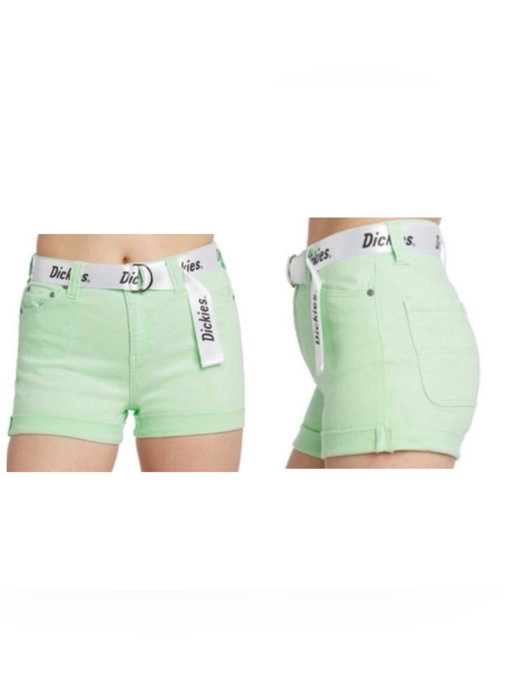 Dickies High Waisted Shortie Rolled Short Pistachio Green 27